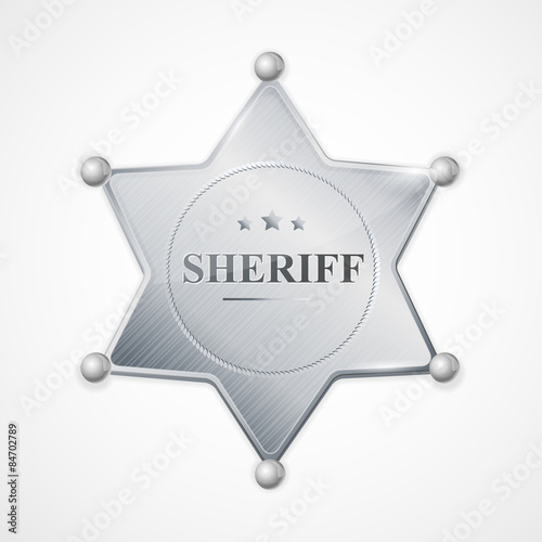 Vector silver sheriff badge star 