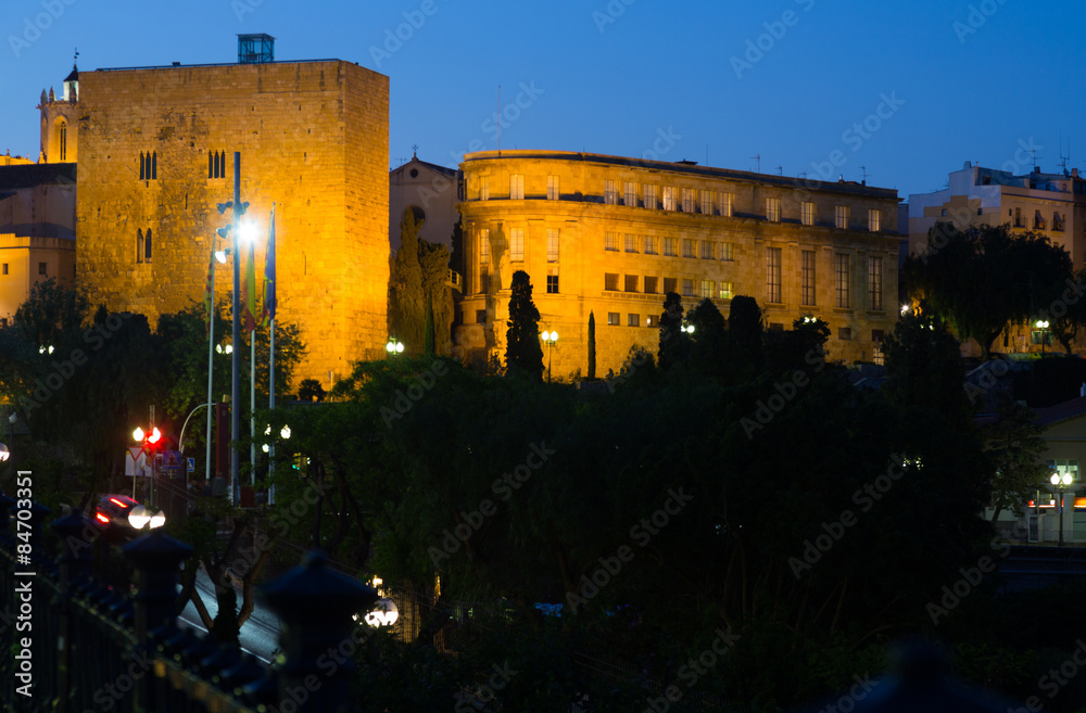 Palace of Pretori Roma in evening time. Tarragona