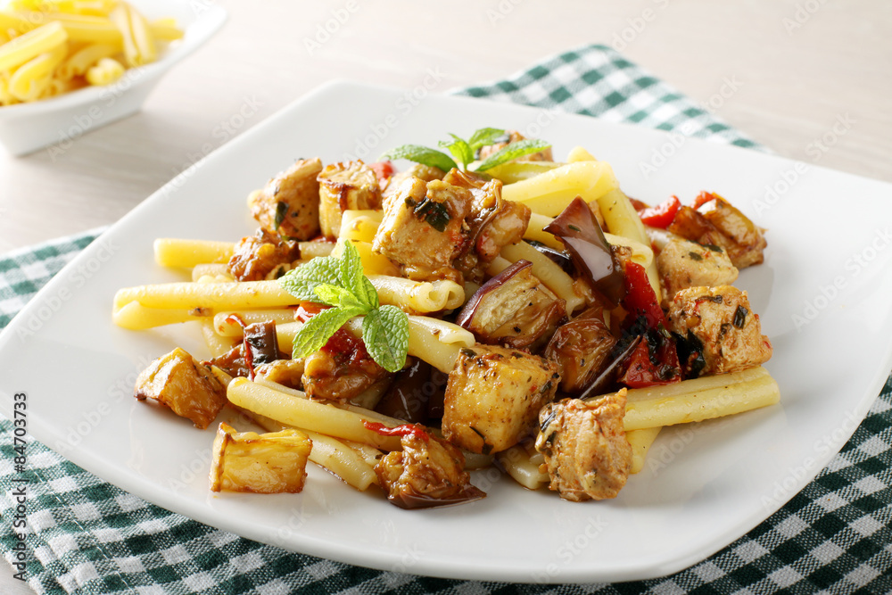 Pasta with swordfish and eggplant Pasta with swordfish and eggplant