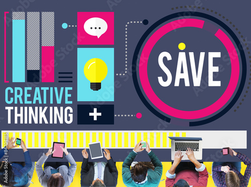 Save Saving Creative Thinking Planning Concept photo