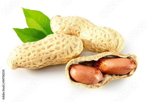 peanuts in shell isolated on the white background