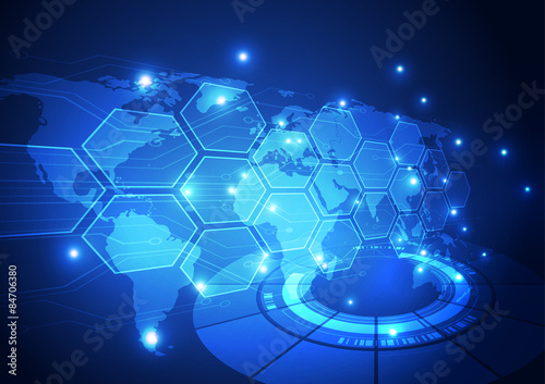 vector digital global technology concept, abstract background