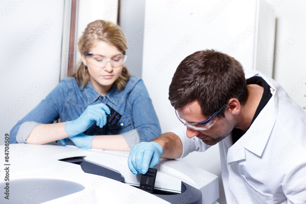 Fototapeta premium Scientists research in a lab environment