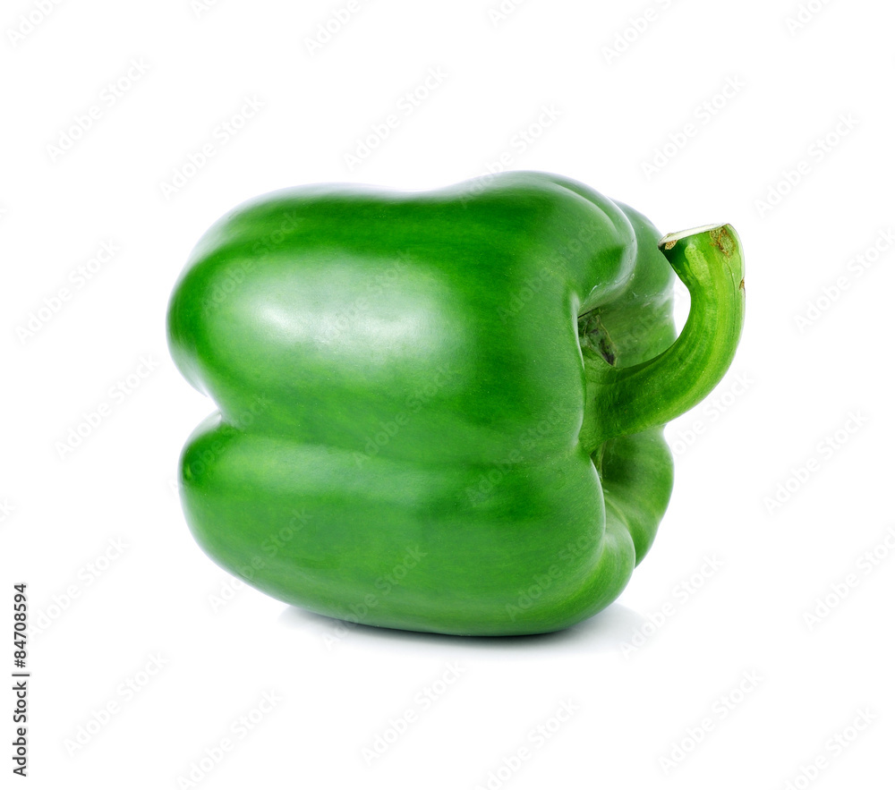 Green pepper on white background Green pepper on white background