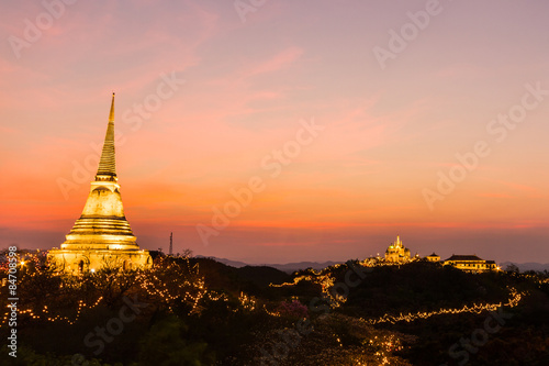 Phra Nakhon Khiri festival on sunset at Phetchaburi photo