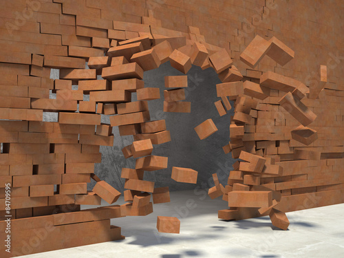Fototapeta Naklejka Na Ścianę i Meble -  breaking wall