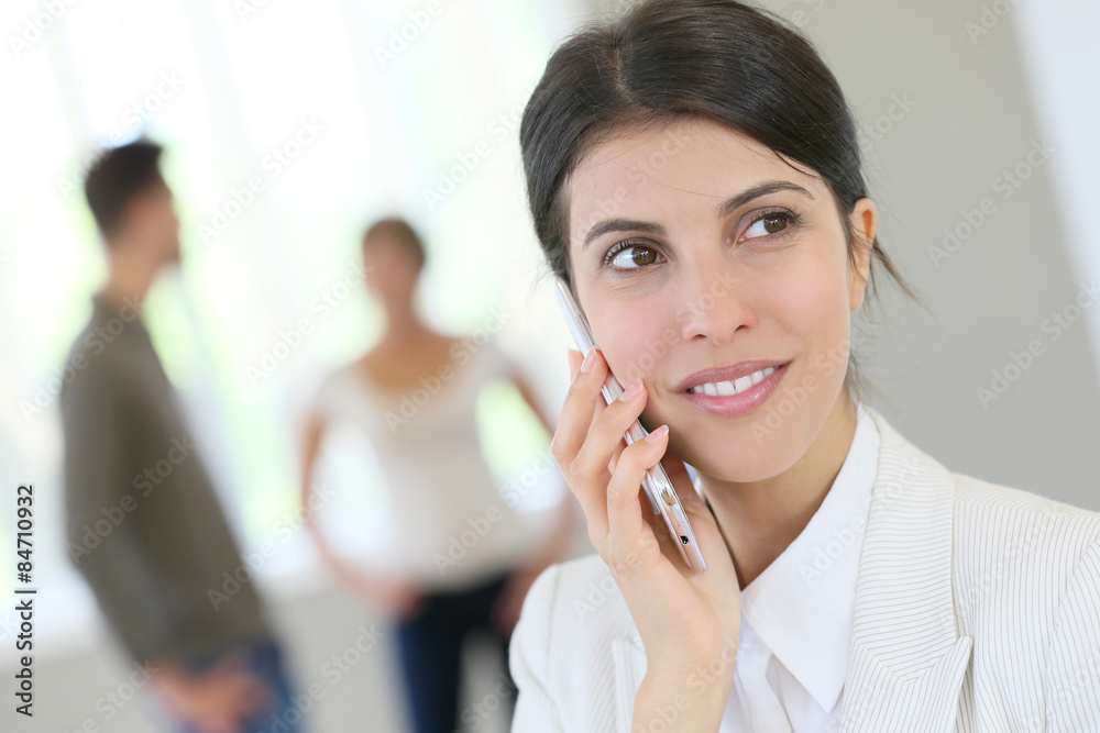 Portrait of corporate woman talking on phone Portrait of corporate woman talking on phone