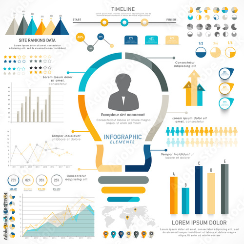 Creative timeline infographic template layout.