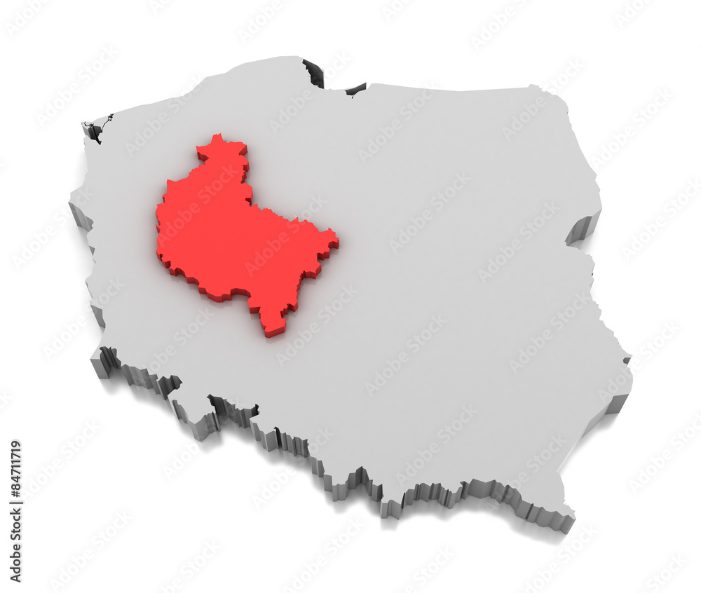 Obraz premium Map of Greater Poland