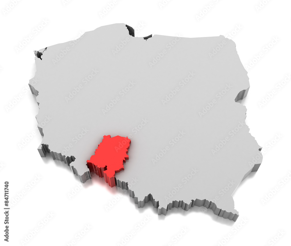 Obraz premium Map of Opole (Opolskie)