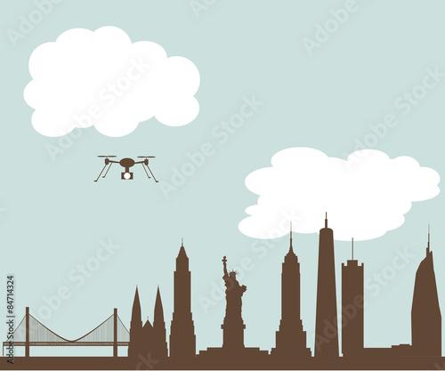 drone flying New York