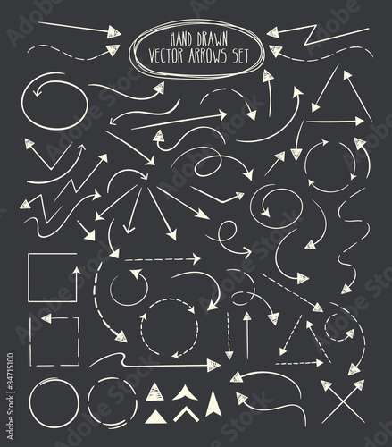 Hand Drawn Vector Arrows Set