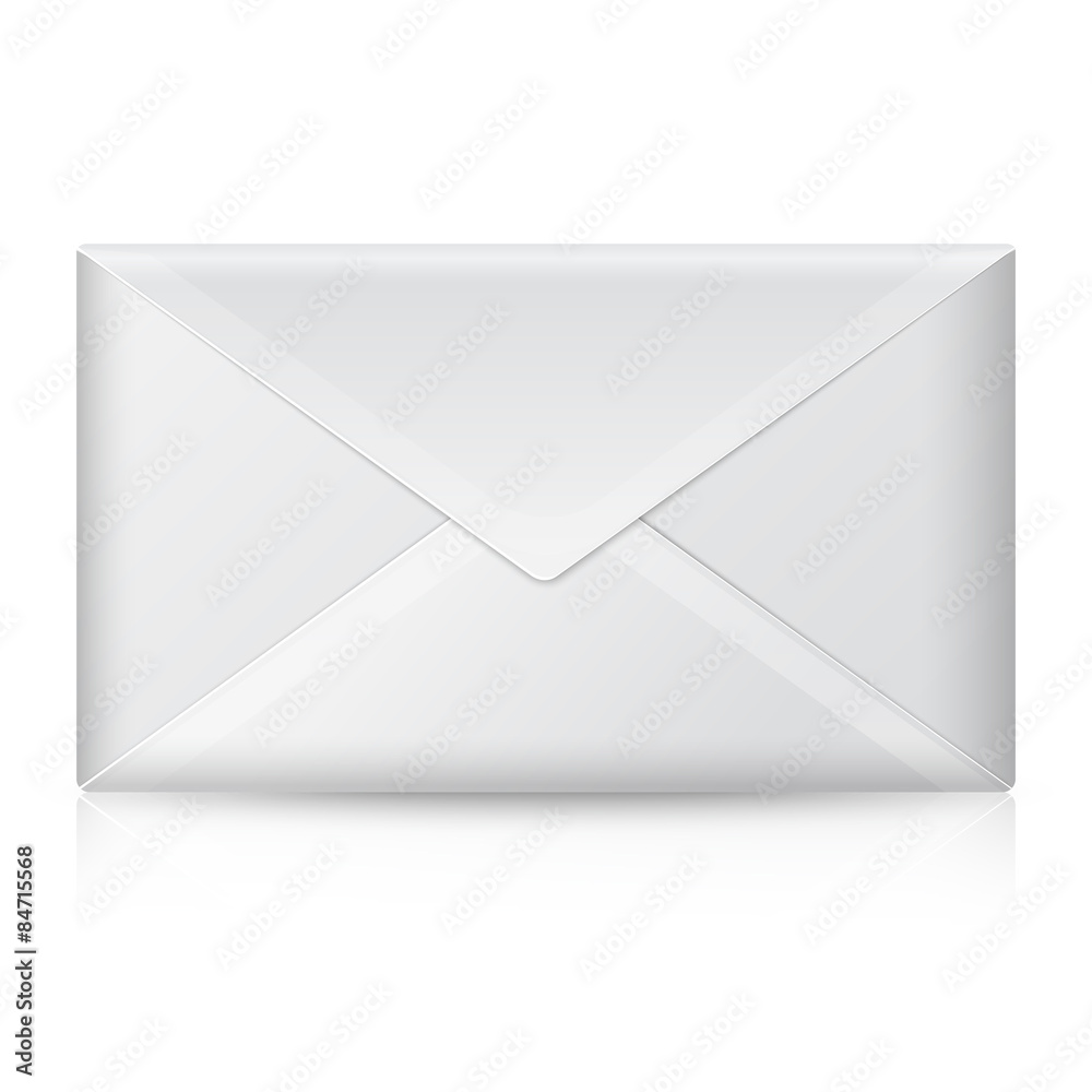 Blank realistic vector closed envelope. Isolated on white Blank realistic vector closed envelope. Isolated on white