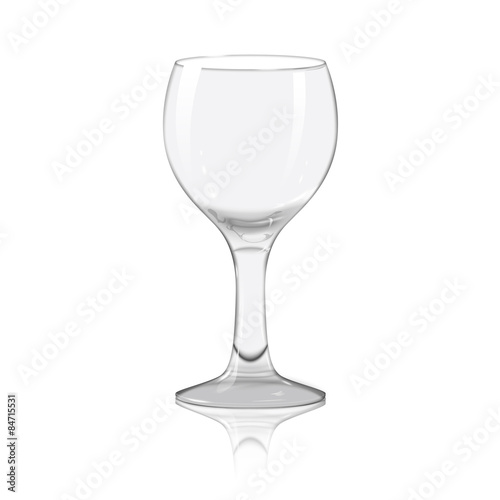 Blank transparent photo realistic isolated on white wine glass