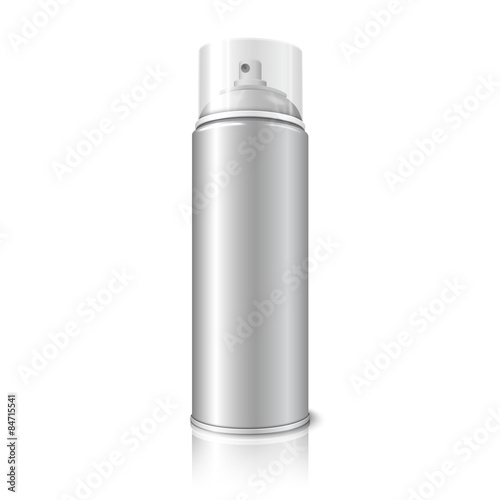 Blank vector realistic aerosol spray metal 3D bottle can