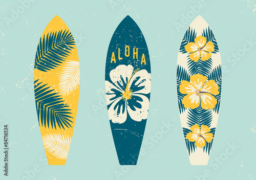 Tropical Design Surfboards Set