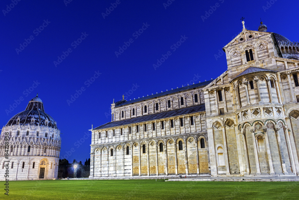 Pisa Baptistry and Cathedral in Italy