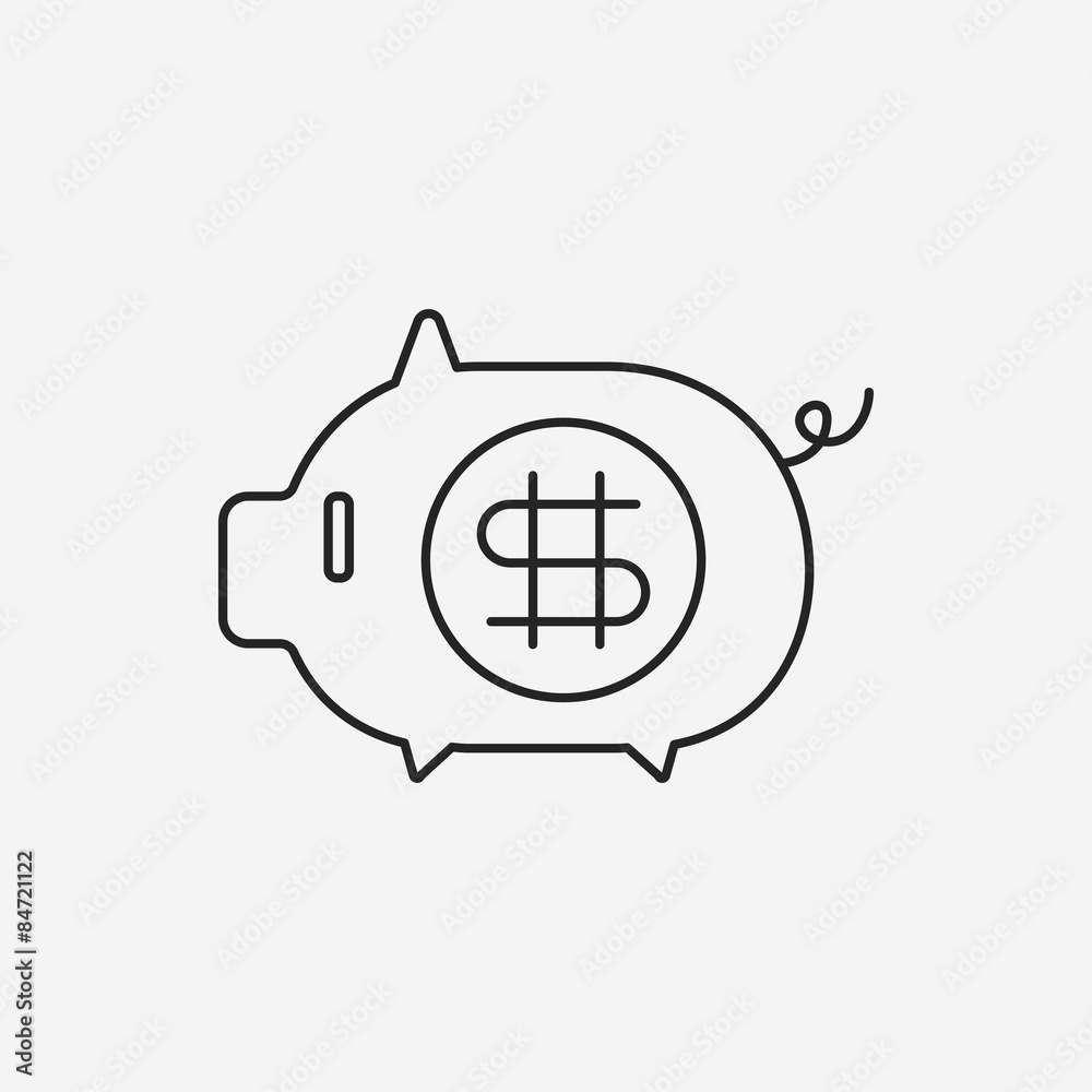 financial piggybank line icon