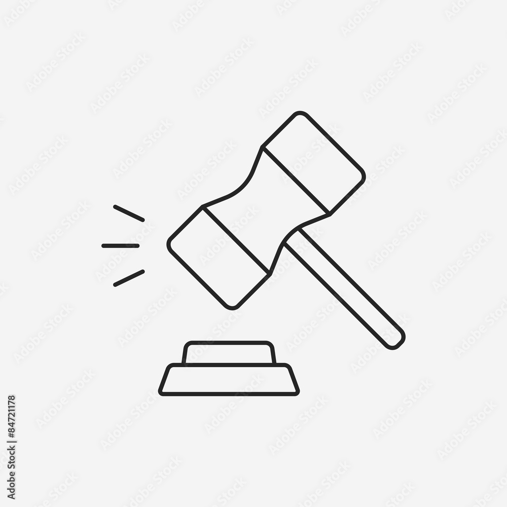 financial hammer line icon financial hammer line icon