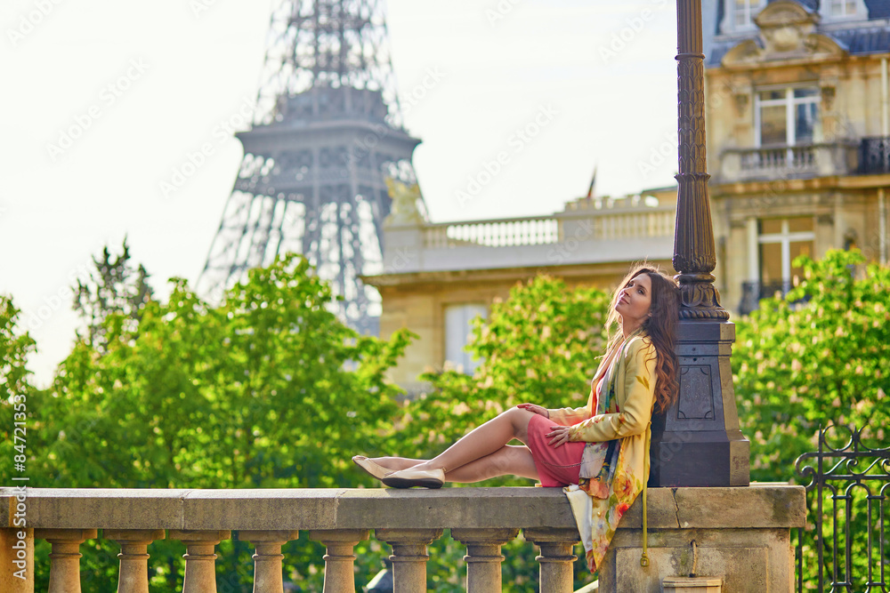 Beautiful young woman in Paris