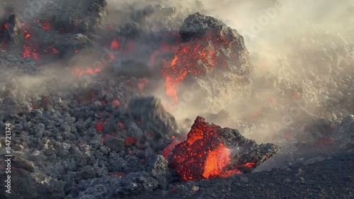Lava flow. Etna eruption in May 2015 photo