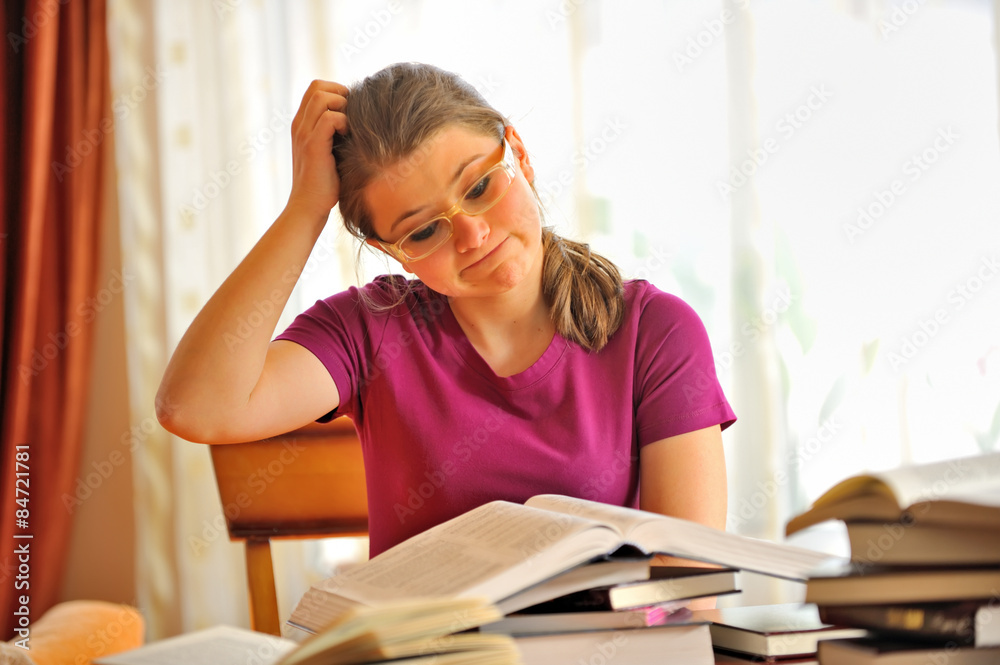 Teenage girl studying Teenage girl studying