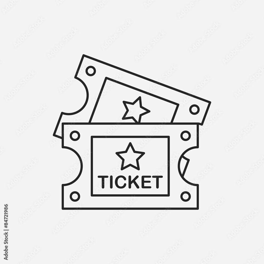 movie ticket line icon movie ticket line icon