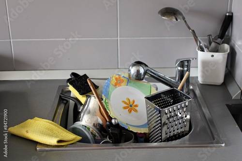 Dirty dishes in the sink