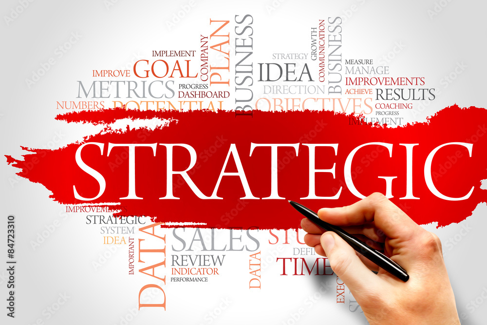 Strategic word cloud, business concept Strategic word cloud, business concept