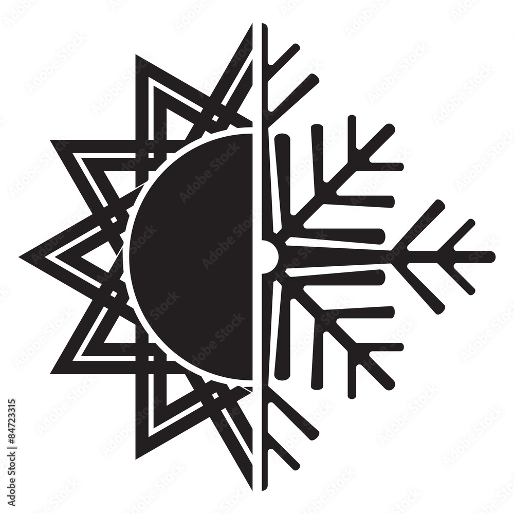 Air conditioning vector icon - summer winter Air conditioning vector icon - summer winter