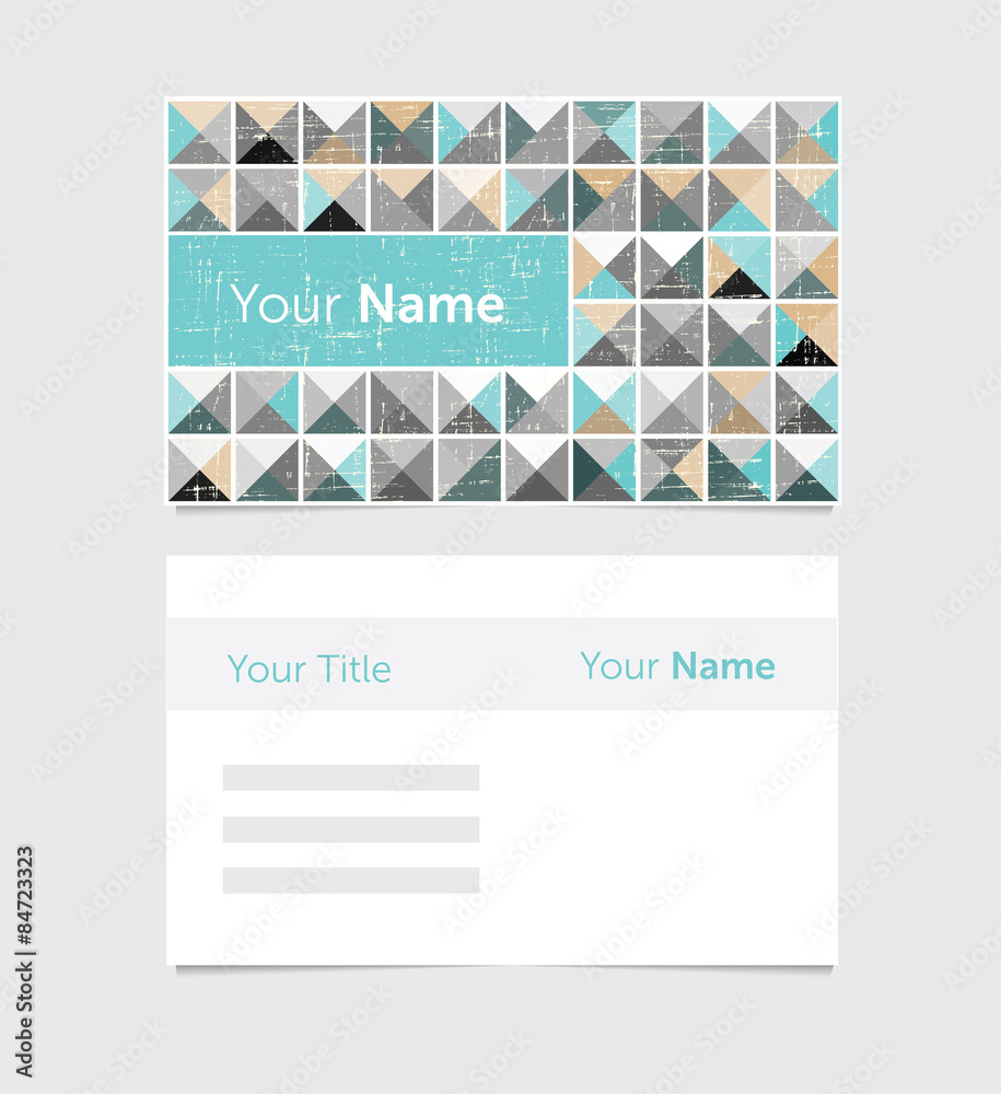 Fototapeta premium Business card template, retro background pattern