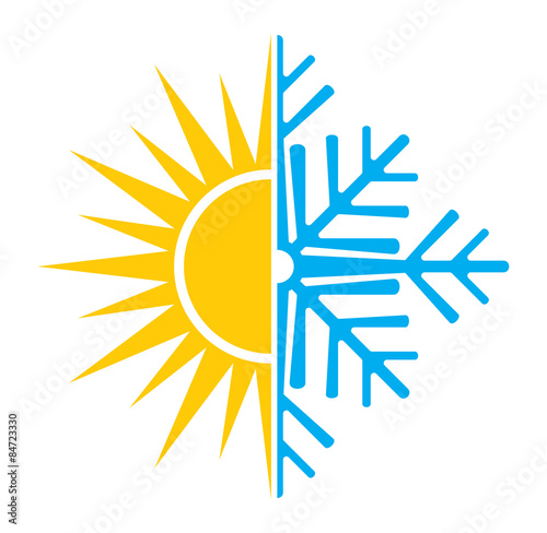 Air conditioning vector icon - summer winter