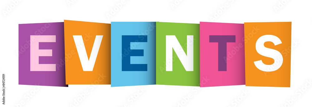 EVENTS Overlapping Letters Vector Icon EVENTS Overlapping Letters Vector Icon