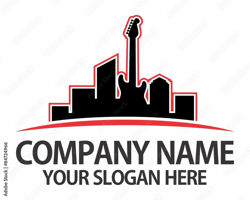 Naklejka premium guitar black silhouette