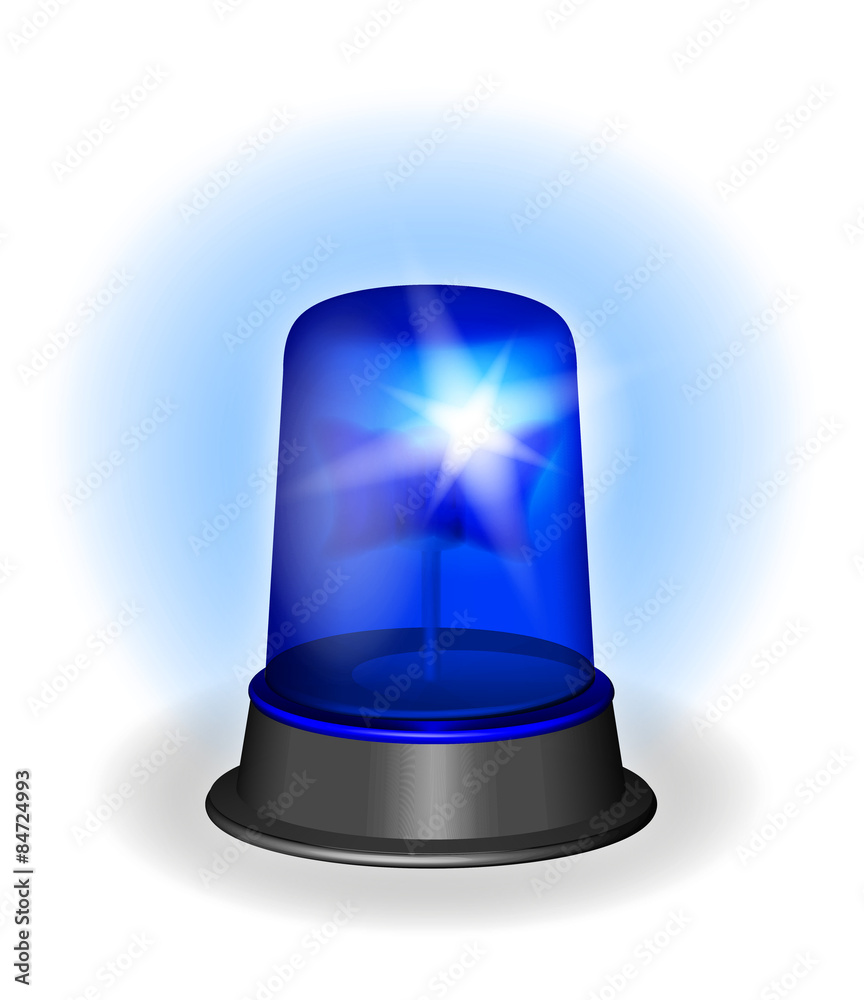Gyrophare police lumière bleu alerte Stock Vector