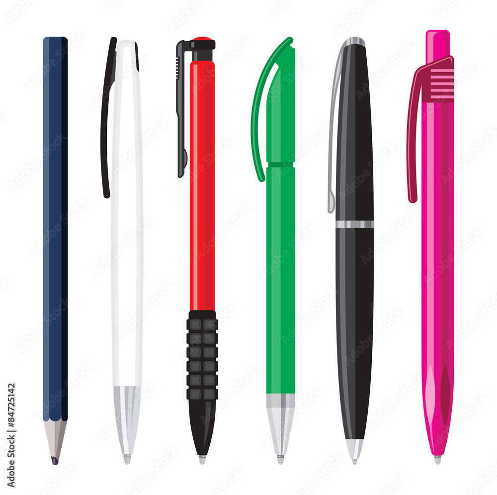 Office pens vector illustration