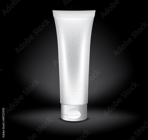 Blank cosmetic tube isolated on black vector object