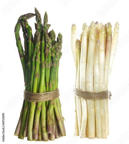 bundle of white and green asparagus