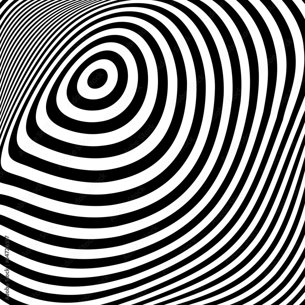 Fototapeta premium Design monochrome ellipse movement illusion background