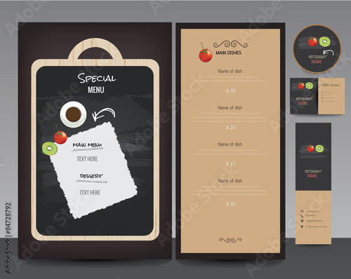 Restaurant menu design set.vector illustration