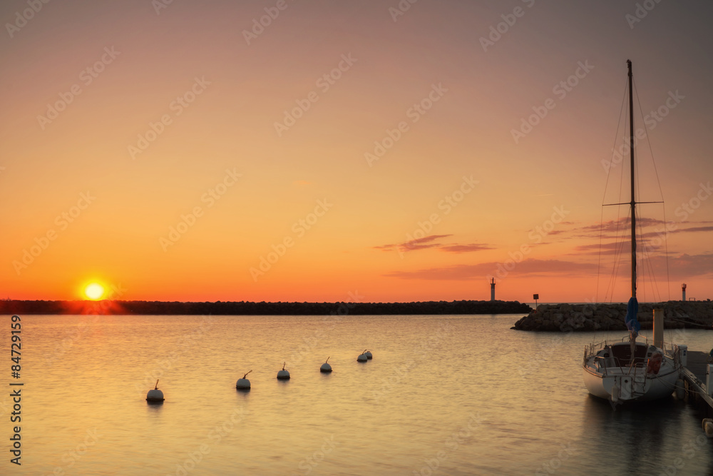 Obraz premium Hafen von Marseillan-Plage