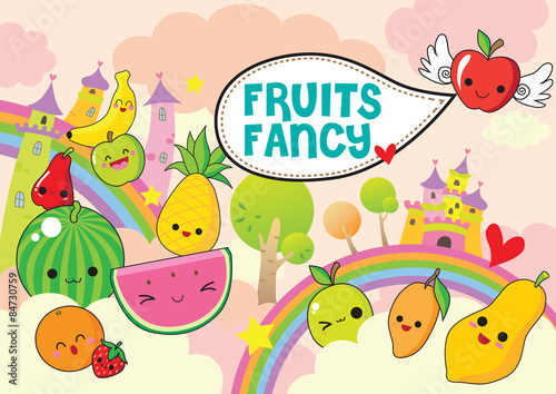 Fruits cartoon design