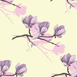 Seamless pattern with magnolia_2_1