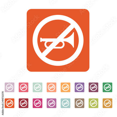 The keep quiet icon. No sound symbol. Flat