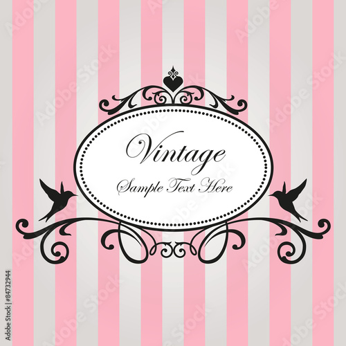 Vintage frame on pink background