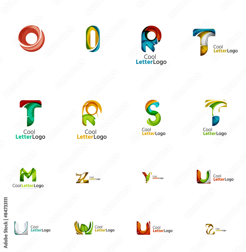 Set of universal company logo ideas, business icon collection