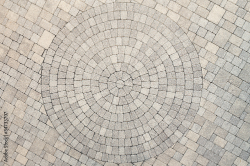 Fotografie, Obraz Center View of Patio Circle Design Overhead View