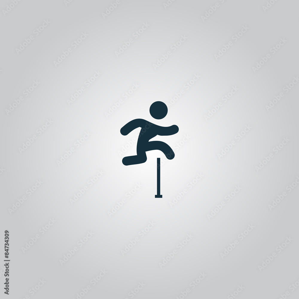 man figure jumping over obstacles