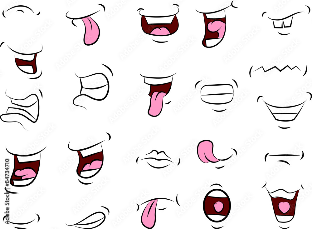 Naklejka premium Set of mouths cartoon for you design