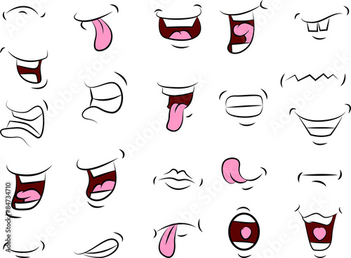 Set of mouths cartoon for you design